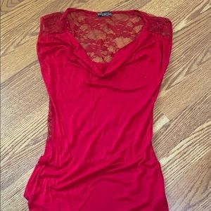 Body central shirt with see through back